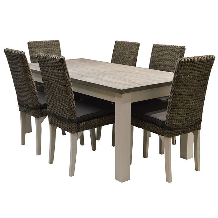 Juego para comedor 6 sillas en rattán geant Comedores mueble suizo