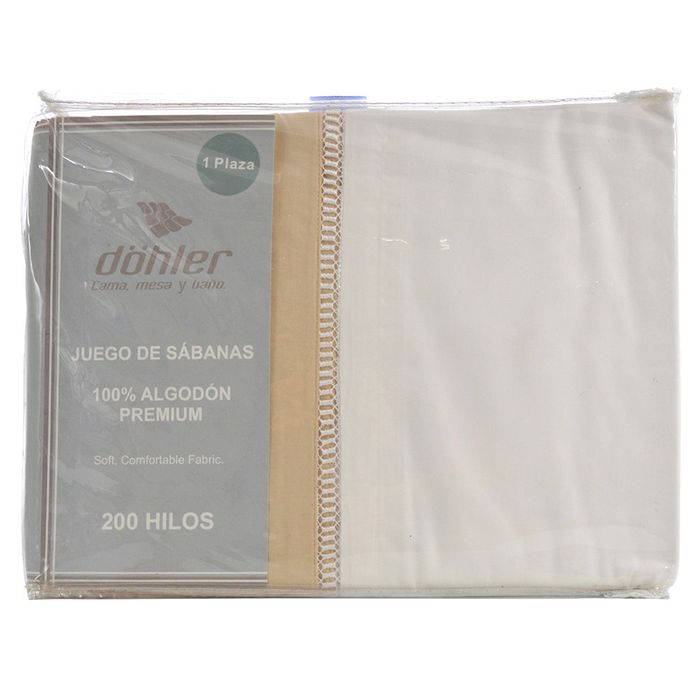 Juego-de-sabanas-1-plaza-DOHLER-200-hilos-Blanco