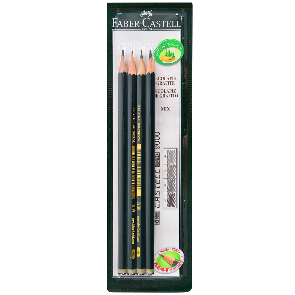 Lápices FABER CASTELL graduados mix HB 2B 4B 6B - disco