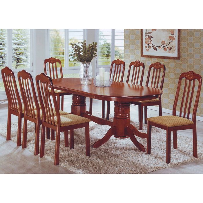 Juego de comedor 8 sillas en madera maciza - geant Juego de comedor 8 sillas en madera maciza - geant