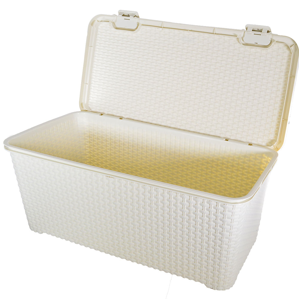 Caja almacenar con tapa 72 L blanco - geant
