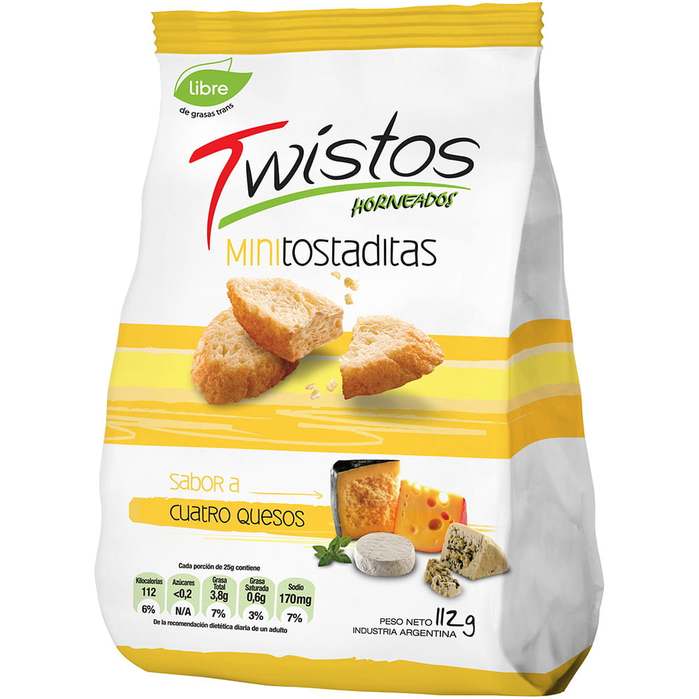 Twistos queso x 100 grs Mini Tostaditas TWISTOS 4 Quesos 112 g - geantun
