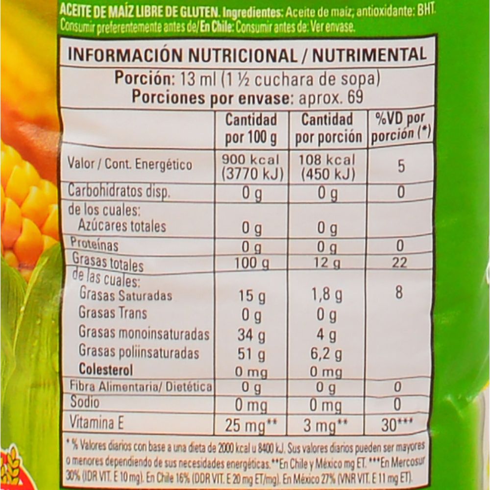 Aceite maíz ARCOR 900 ml devotoweb