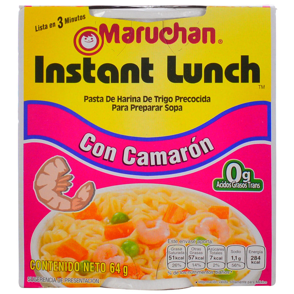 Sopa MARUCHAN sabor camarón 64 g - devotoweb