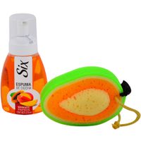 Pack-Six-papaya-espuma-270ml---esponja