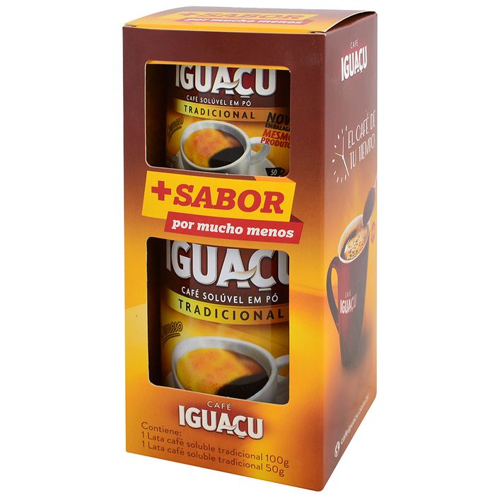 Pack-cafe-soluble-Iguacu-lata-100-g---lata-50-g
