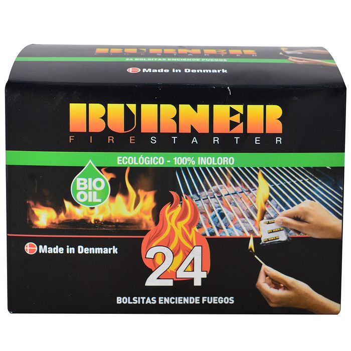 Bolsitas-enciende-fuego-Burner-24-un. Bolsitas-enciende-fuego-Burner-24-un.