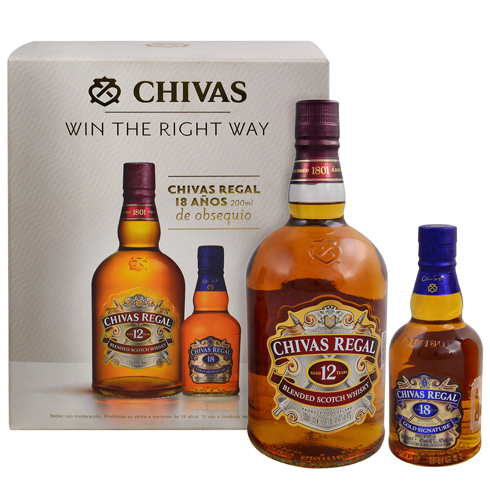 Whisky escocés Chivas Regal 12 años 1 L + Chivas Regal 18