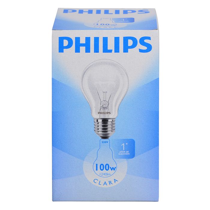 lampara clara philips 100w e27