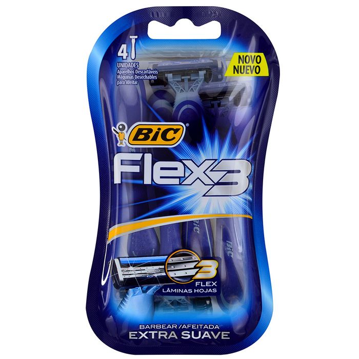 Afeitadora-Bic-flex-3-4-un. Afeitadora-Bic-flex-3-4-un.