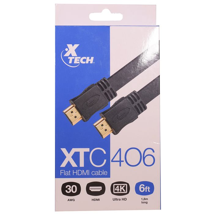 Cable-hdmi-a-hdmi-plano-XTECH-Mod.-xtc-406-6ft Cable-hdmi-a-hdmi-plano-XTECH-Mod.-xtc-406-6ft