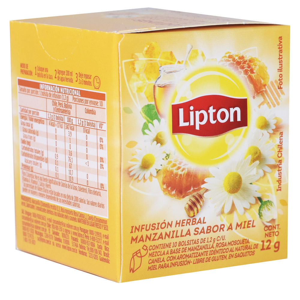 Té Lipton infusión manzanilla y miel 10 sb. disco