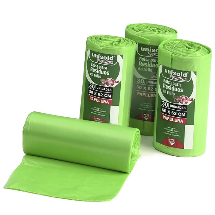 Bolsa-residuo-en-rollo-UNISOLD-50x62-cm-verde-30-un. Bolsa-residuo-en-rollo-UNISOLD-50x62-cm-verde-30-un.