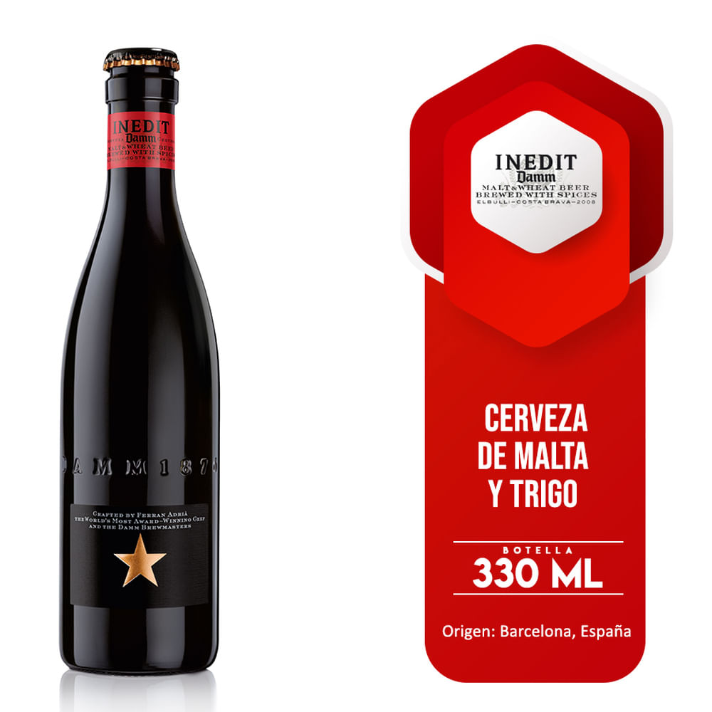 Cerveza DAMM Inedit 330 ml - disco inedit cerveza