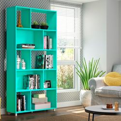 Biblioteca-verde-turquesa-91x189x30-cm