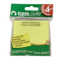 Block-stick-TORRE-76x76mm-cubo-4-colores-neon-140hojas