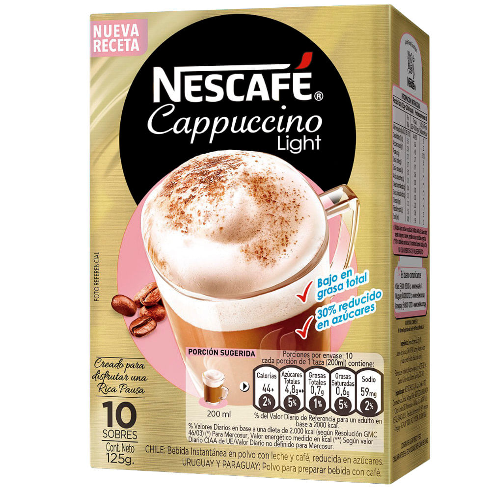 Cappuccino NESCAFÉ light 10 un.125g disco