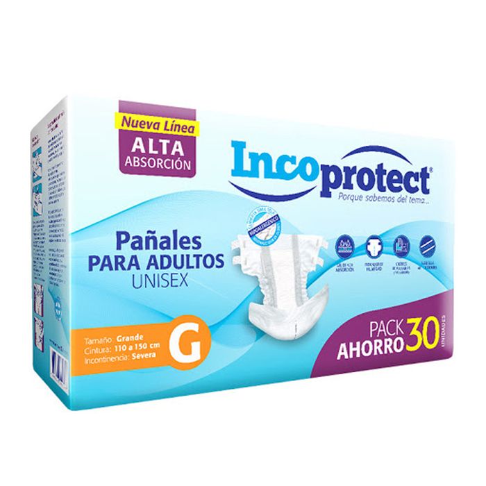 Pañal-para-Adultos-INCOPROTECT-Talle-G-30-un. Pañal-para-Adultos-INCOPROTECT-Talle-G-30-un.