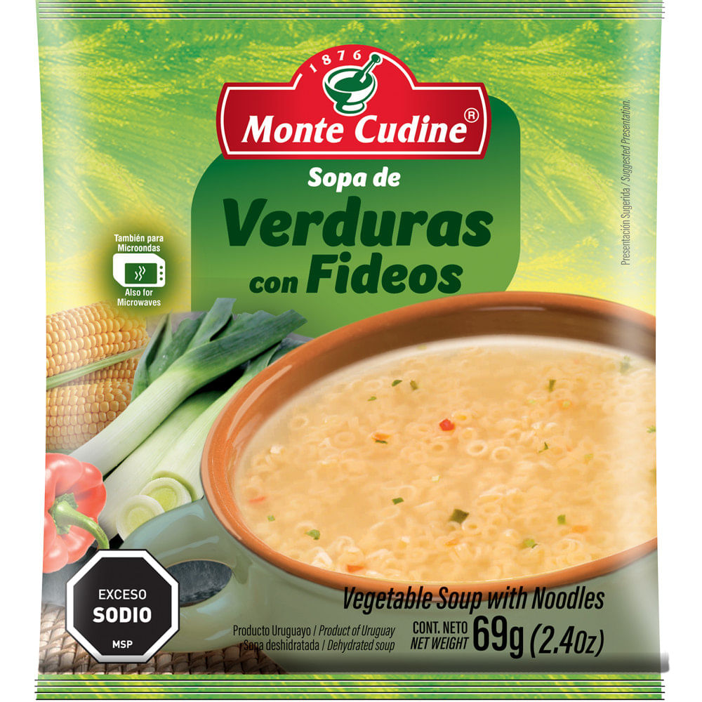 Sopa casera verduras con fideos MONTE CUDINE - devotoweb