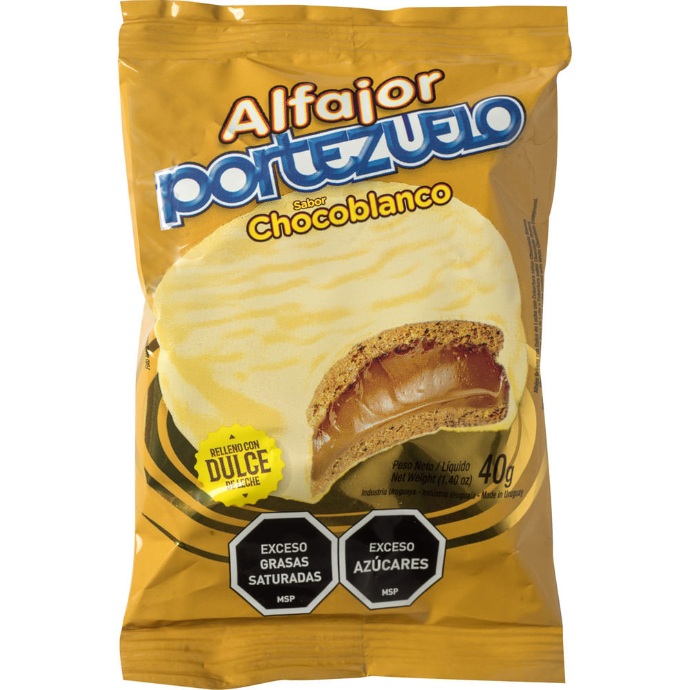 Alfajor Portezuelo Chocolate Blanco 18 Un Grupodiscouruguay