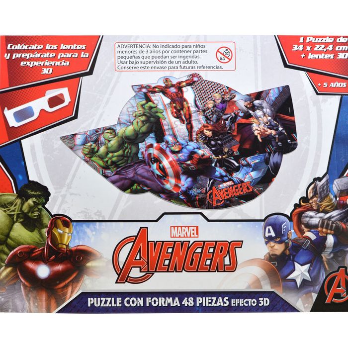 Puzzle-con-forma-48-piezas-efecto-3D-Avengers