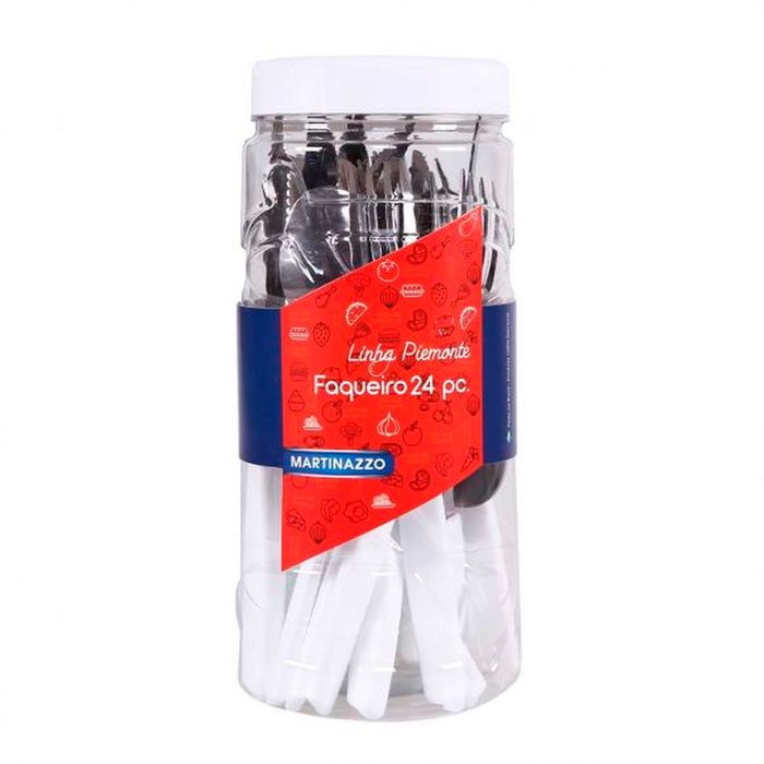 Juego-cubiertos-24-piezas-acero-inoxidable-mango-blanco