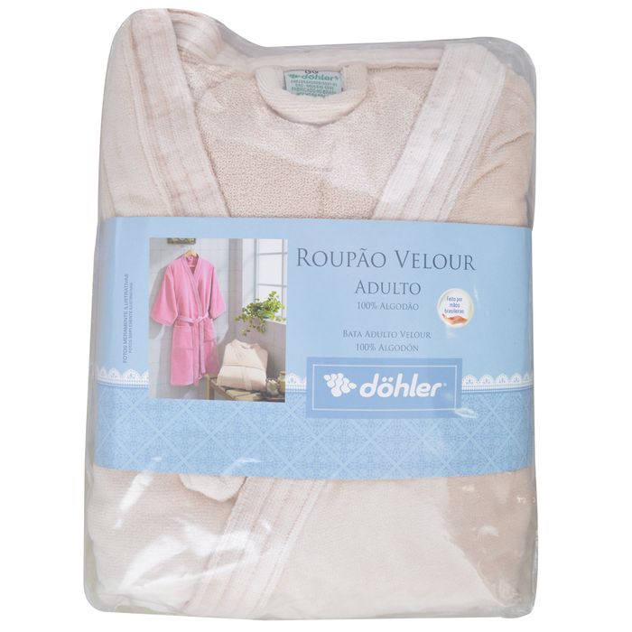 Bata-de-baño-DOHLER-en-velour-beige-tgg Bata-de-baño-DOHLER-en-velour-beige-tgg