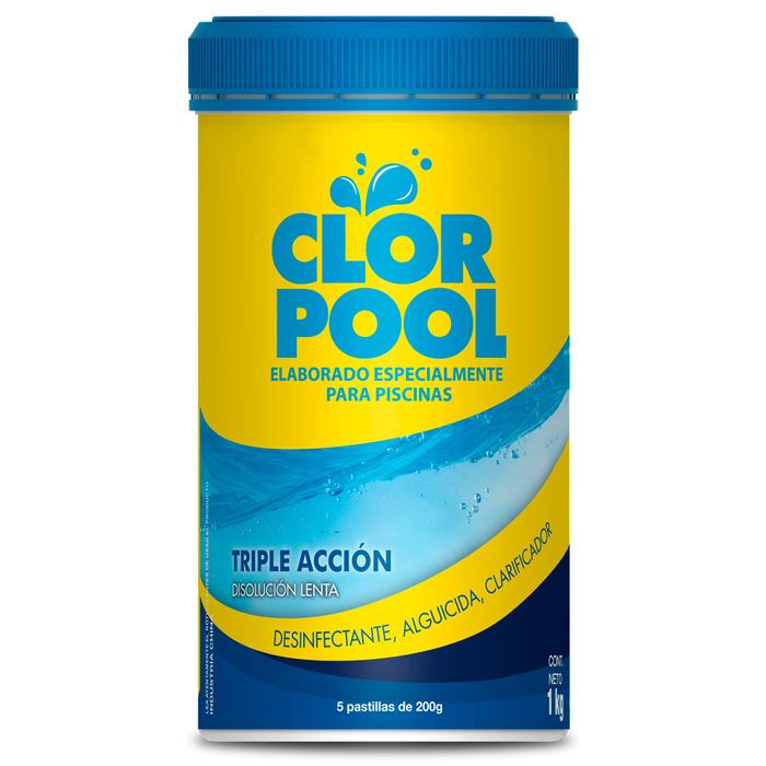 Cloro-Solido-CLOR-POOL-triple-accion-8-unidades Cloro-Solido-CLOR-POOL-triple-accion-8-unidades