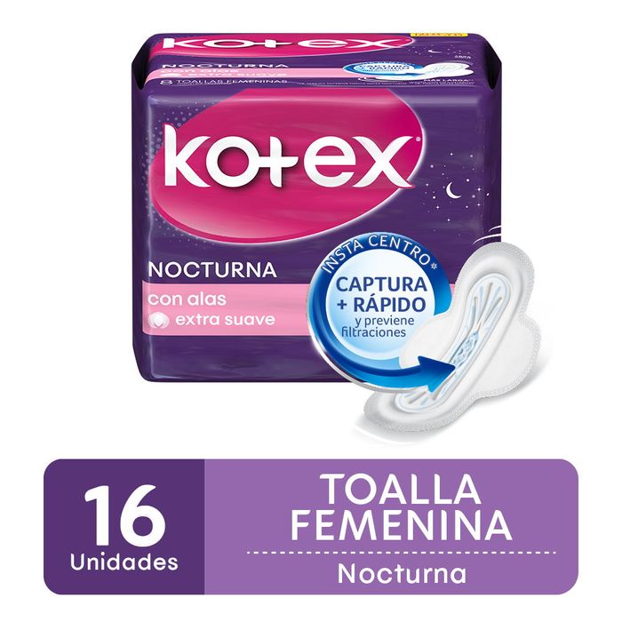 Toalla-Femenina-Kotex-Nocturna-16-un. Toalla-Femenina-Kotex-Nocturna-16-un.