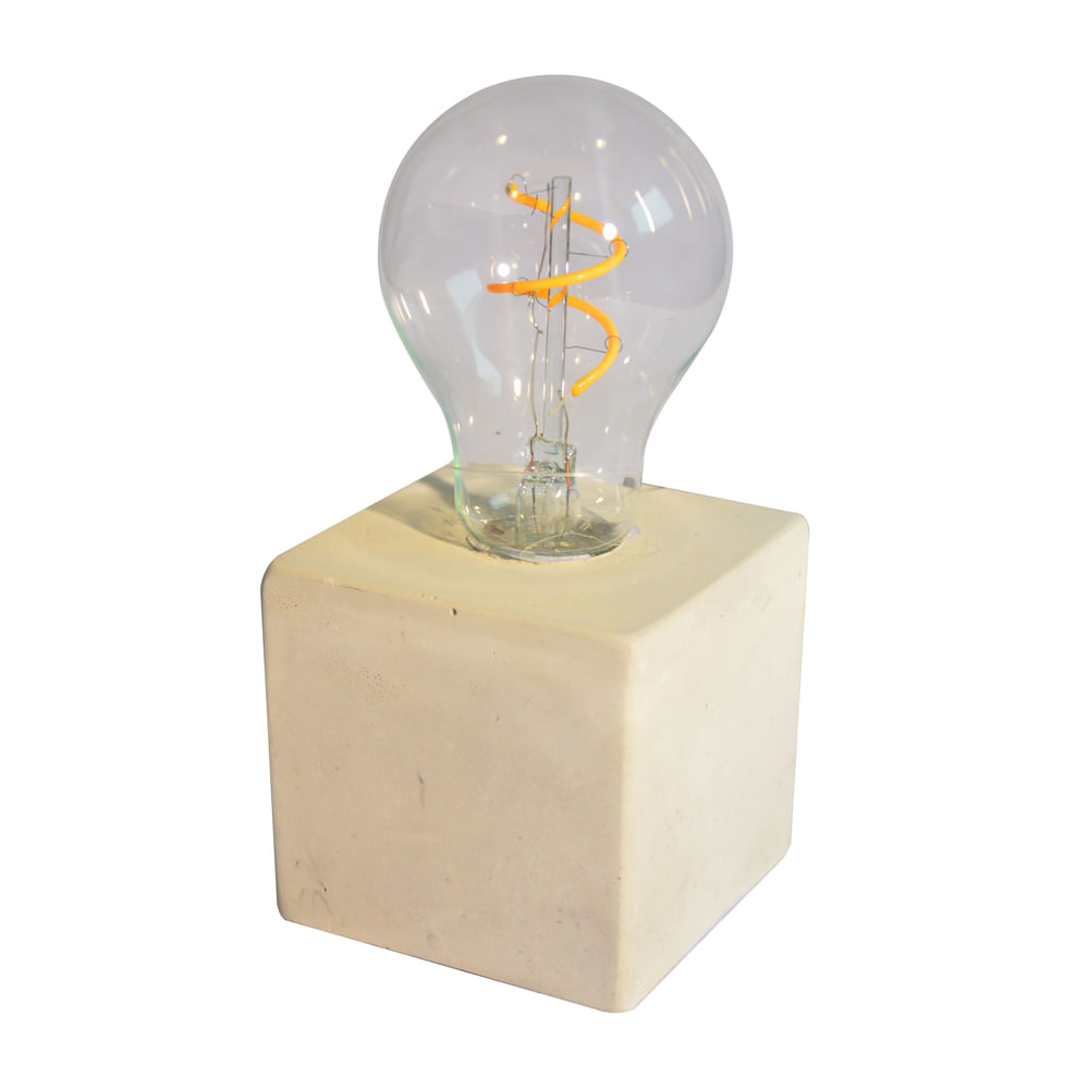 lampara led con base de cemento a pila 7 5x15cm