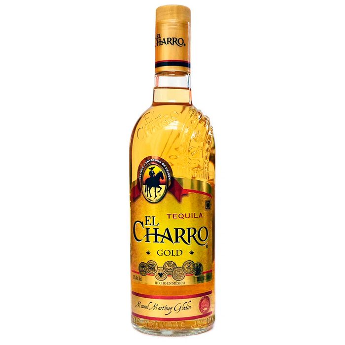 Tequila-EL-CHARRO-Gold-bt.-.75L---Vasos Tequila-EL-CHARRO-Gold-bt.-.75L---Vasos