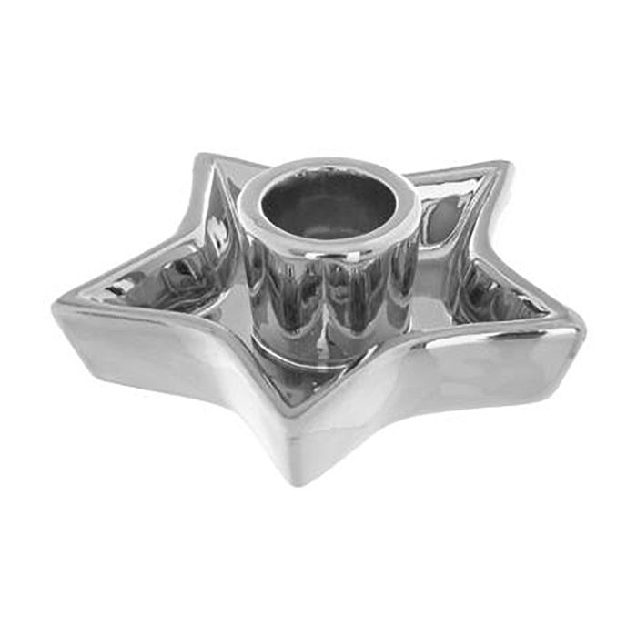 Porta-vela-navideña-forma-estrella-plateada