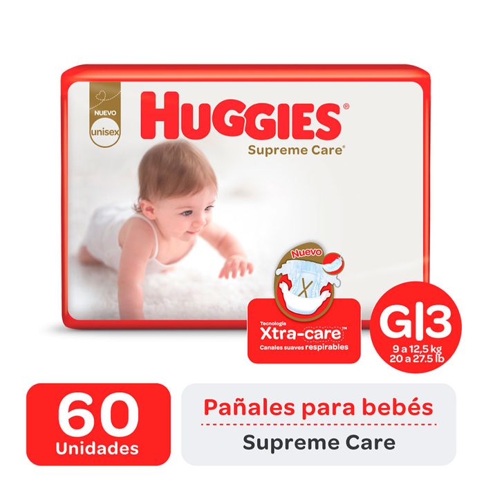 Pañal-HUGGIES-supreme-ahorro-G-unisex-60-un. Pañal-HUGGIES-supreme-ahorro-G-unisex-60-un.