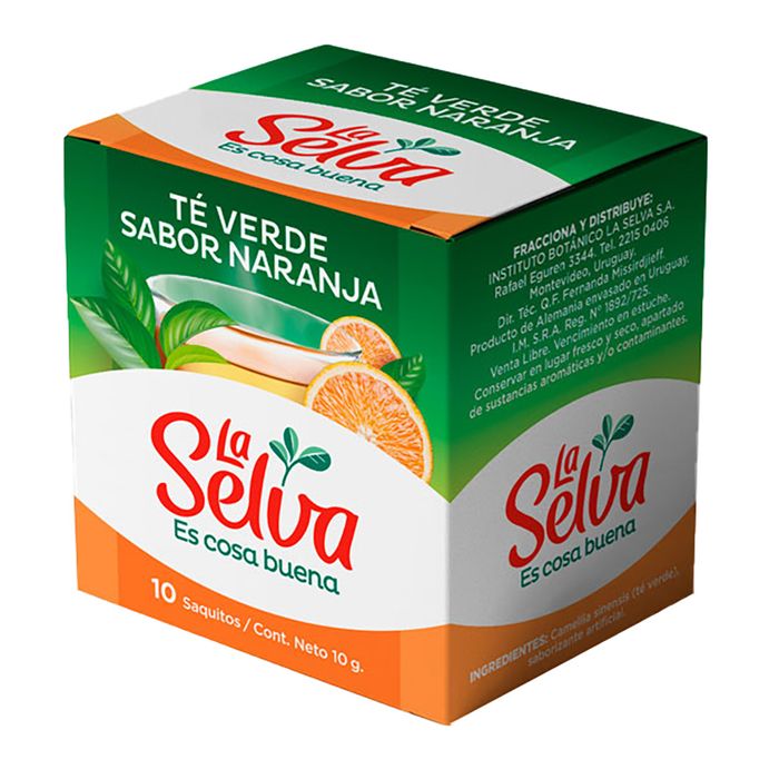 Te-verde-LA-SELVA-naranja-10-un. Te-verde-LA-SELVA-naranja-10-un.