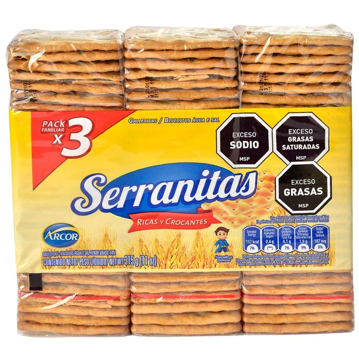 Galletas-serranitas-ARCOR-Al-Agua-pack-3-un. Galletas-serranitas-ARCOR-Al-Agua-pack-3-un.
