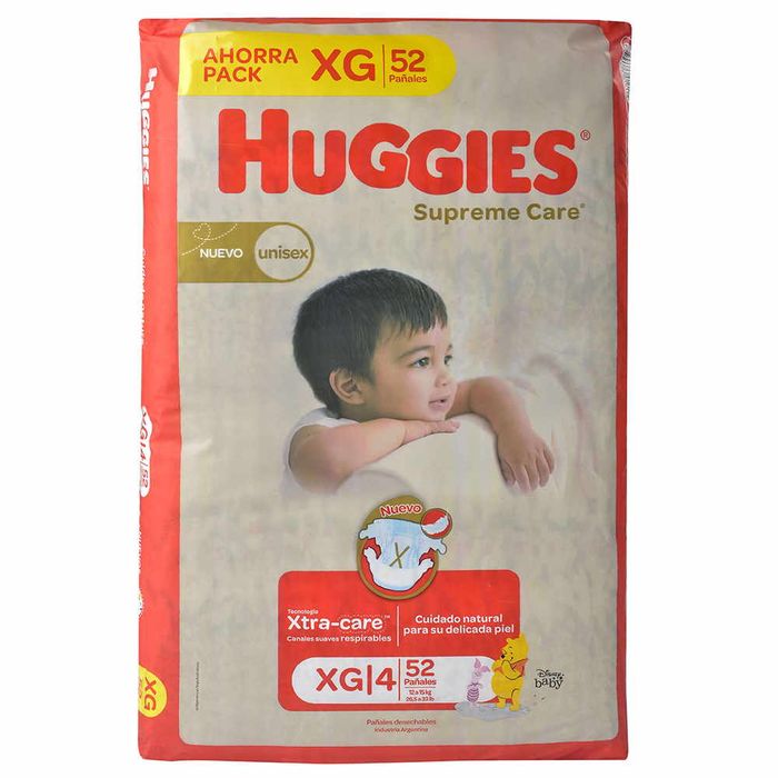 Pañal-HUGGIES-supreme-ahorro-XG-unisex-52-un. Pañal-HUGGIES-supreme-ahorro-XG-unisex-52-un.