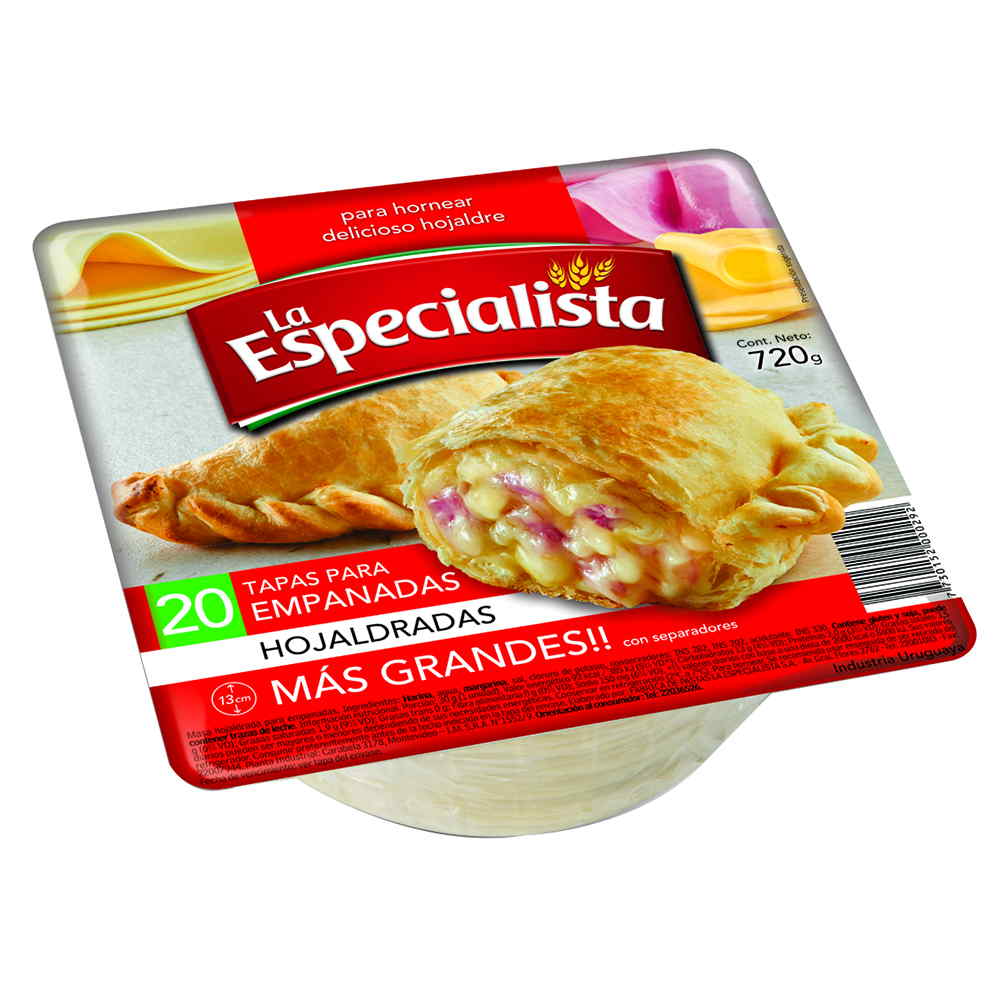 Tapa empanadas LA ESPECIALISTA 20 un. 720 g - devotoweb