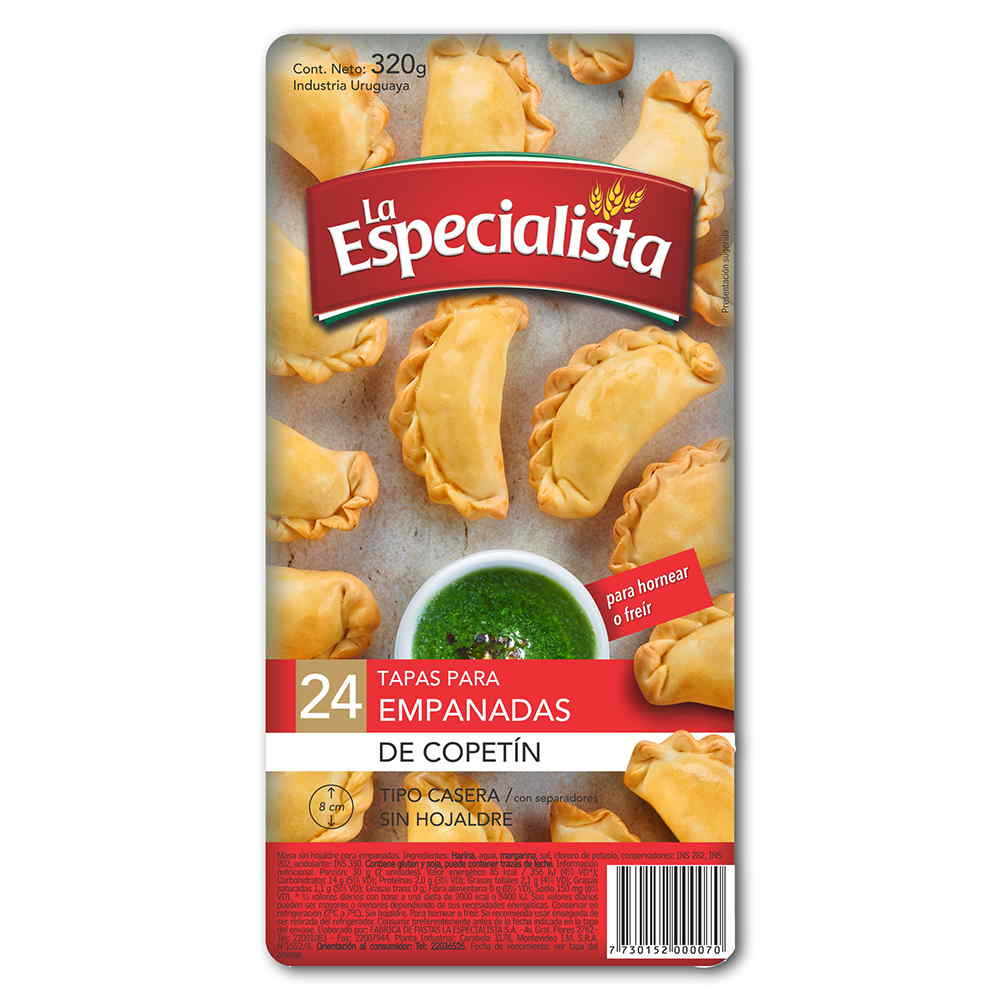 Tapa empanadas LA ESPECIALISTA copetín 320 g - devotoweb