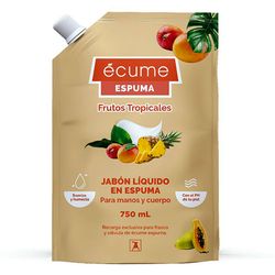 Jabon-liquido-en-espuma-ECUME-frutos-tropicales-750ml-repuesto