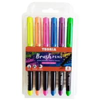 Marcadores-TEORIA---punta-pincel-6-colores-neon