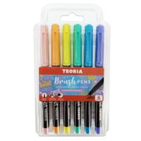 Marcadores-TEORIA---punta-pincel-6-colores-pastel