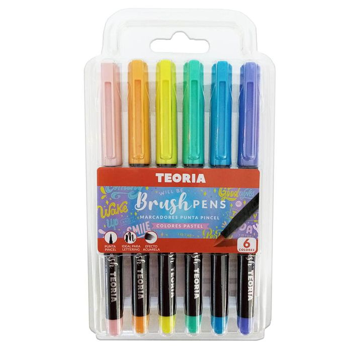 Marcadores-TEORIA---punta-pincel-6-colores-pastel Marcadores-TEORIA---punta-pincel-6-colores-pastel