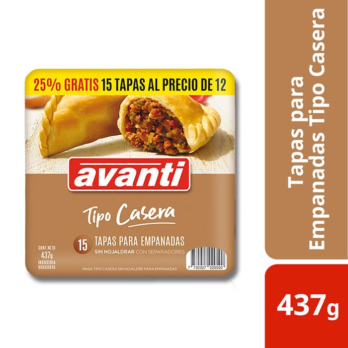Tapa-empanadas-AVANTI-para-horno-15-un. Tapa-empanadas-AVANTI-para-horno-15-un.