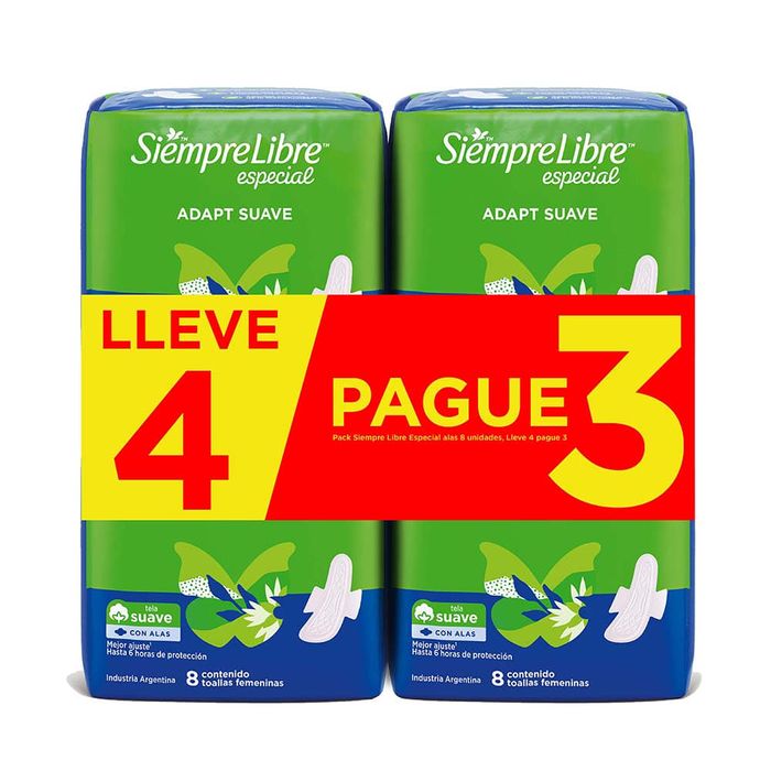 Pack-4x3-Toalla-Femenina-SIEMPRE-LIBRE-Especial-Alas-X8 Pack-4x3-Toalla-Femenina-SIEMPRE-LIBRE-Especial-Alas-X8