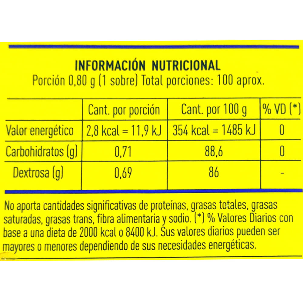 Edulcorante Sucralosa Sucaryl Polvo 50 Sobres - Devotoweb