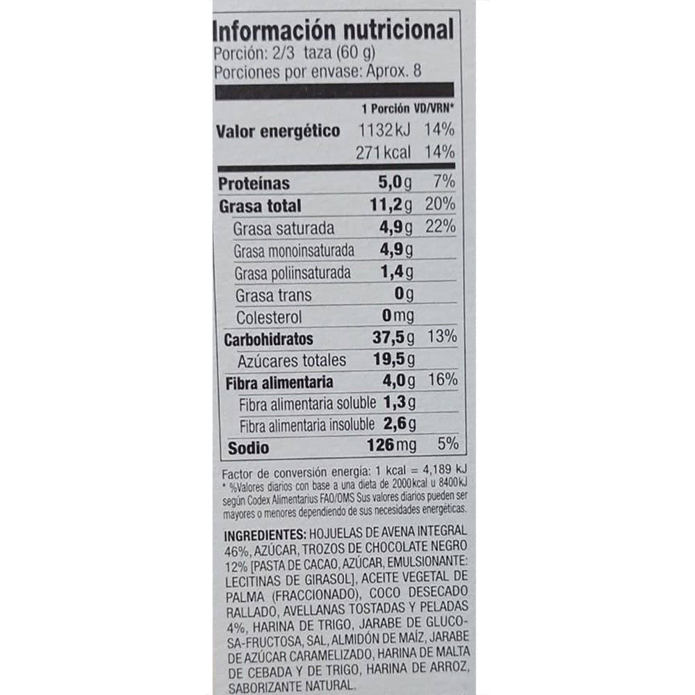 Cereal VITALISIMO Multicereal Avellanas y Chocolate disco