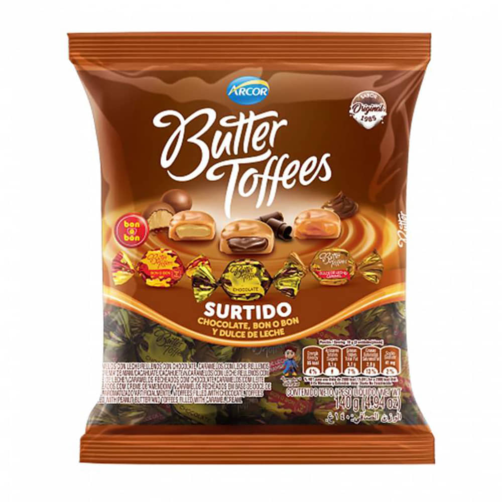 Caramelos Butter Toffees Surtidos 140 G - Grupodiscouruguay