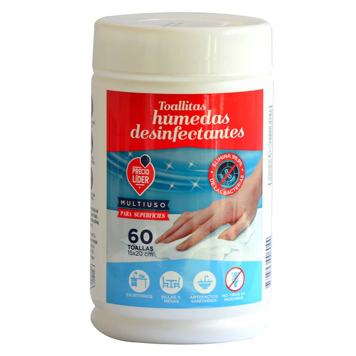 Toallitas-desinfectantes-PRECIO-LIDER-60-un. Toallitas-desinfectantes-PRECIO-LIDER-60-un.