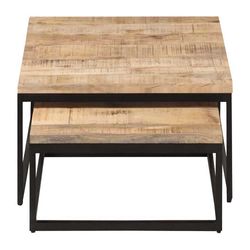 Set-de-2-mesas-de-centro-en-hierro-y-madera
