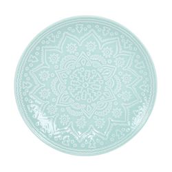 Plato-postre-20-cm-ceramica-decorado-celeste-mandala